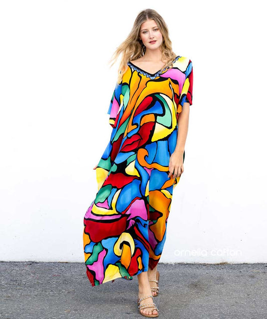 Amelia | Women's Colorful Boho Maxi Dress | Maxi