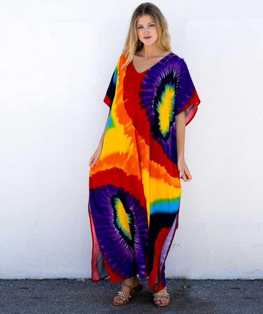 Evie | Women's Boho Tie-Dye Maxi Dress | Maxi