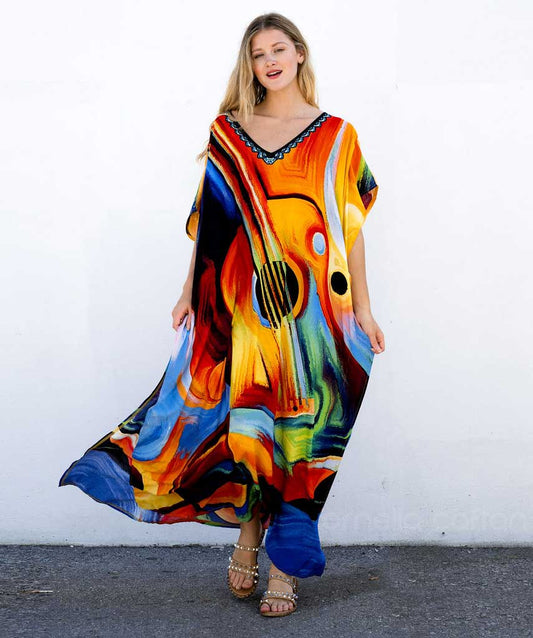 Freya | Women's Boho Abstract Maxi Dress | Maxi