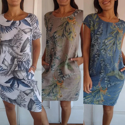 Lovely | Women's Elegant Botanical Print Dress | Midi